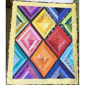 Handmade Quilted Baby Toddler Playtime Tummy Time Mat Colorful Boy or Girl 42x35